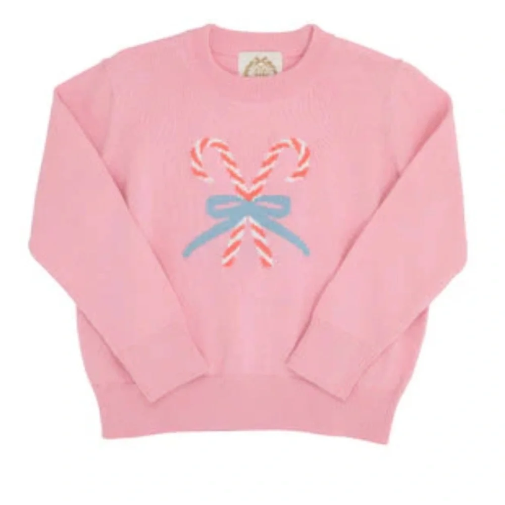 Beaufort Isabelle's Intarsia Sweater Hamptons Hot Pink Candy Cane Intarsia TBBC